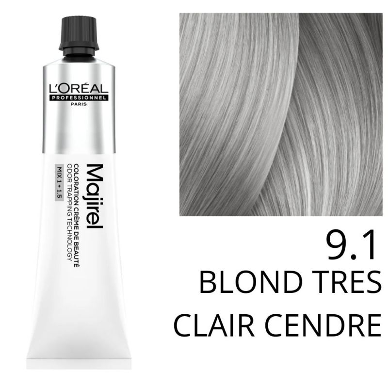 Coloration Majirel 9.1 Blond très clair cendré L'Oréal Professionnel
