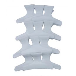 Pince crocodile cheveux blanche par 12