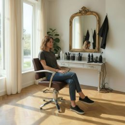 Fauteuil coiffure Verone marron foncé Fauteuil coiffure Verone marron foncé