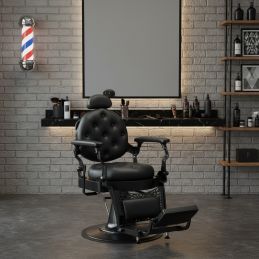 Fauteuil barbier Leopold baroque noir