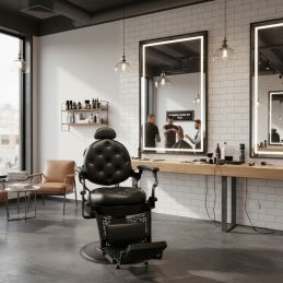 Fauteuil barbier Leopold baroque noir
