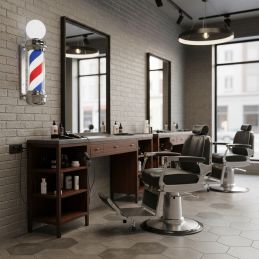 Enseigne Barbier retro avec sphère