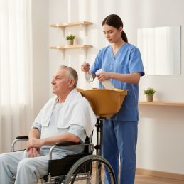 Bac lave tête doré coiffure sur pied avec sac