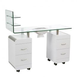 Table manucure Denver plateau verre