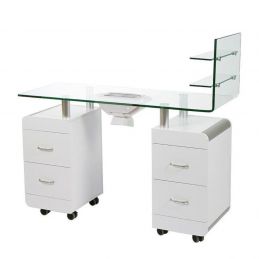 Table manucure Denver plateau verre