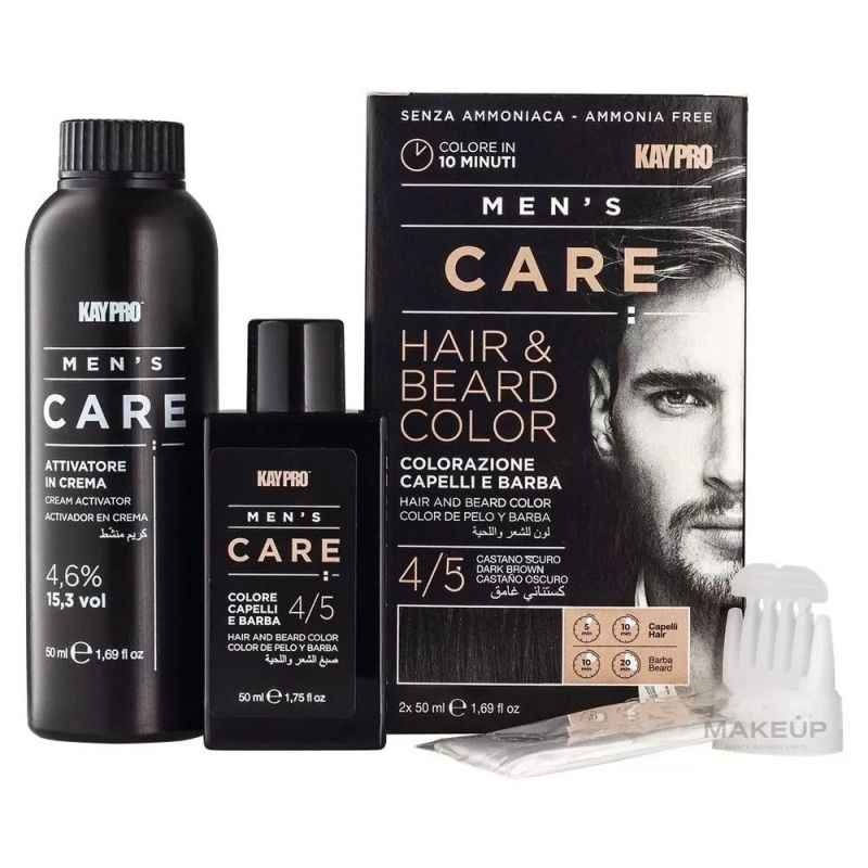 Kit Coloration Homme Cheveux et Barbe Chatain foncé