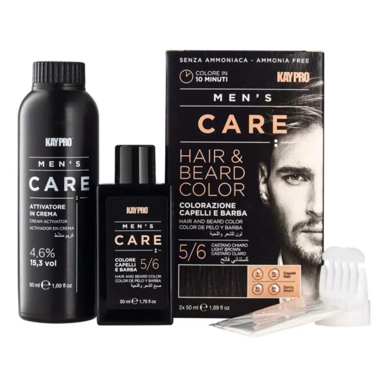 Kit Coloration Homme Cheveux et Barbe Chatain clair
