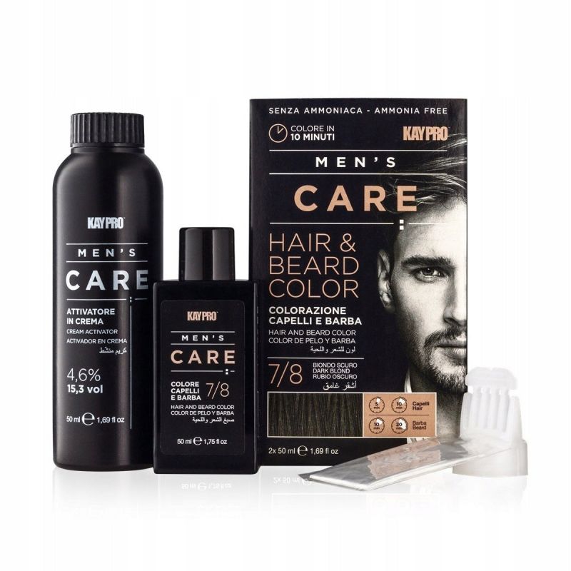 Kit Coloration Homme Cheveux et Barbe Blond foncé