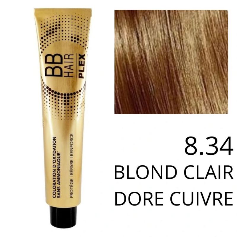 Coloration BBHAir Plex 8.34 Blond clair doré cuivré