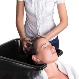 Bac lave tête coiffure à domicile avec douchette