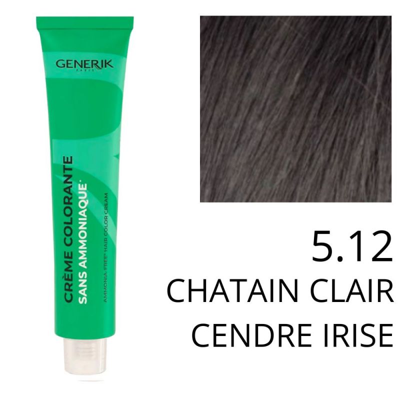 Coloration Generik sans ammoniaque 5,12 Châtain clair cendré irisé