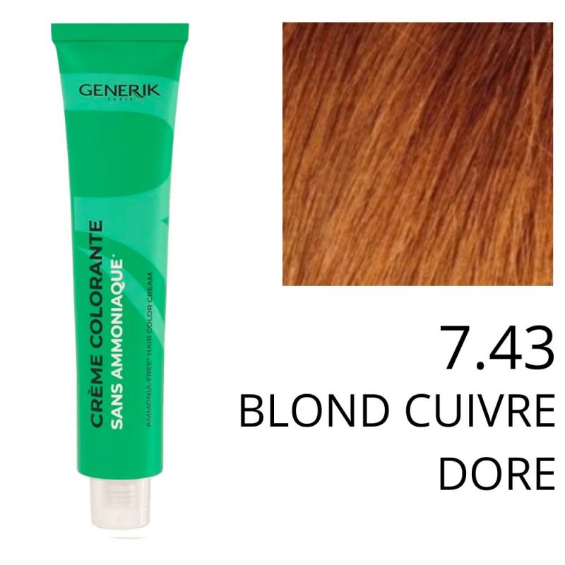 Coloration Generik sans ammoniaque 7,43Blond cuivré doré