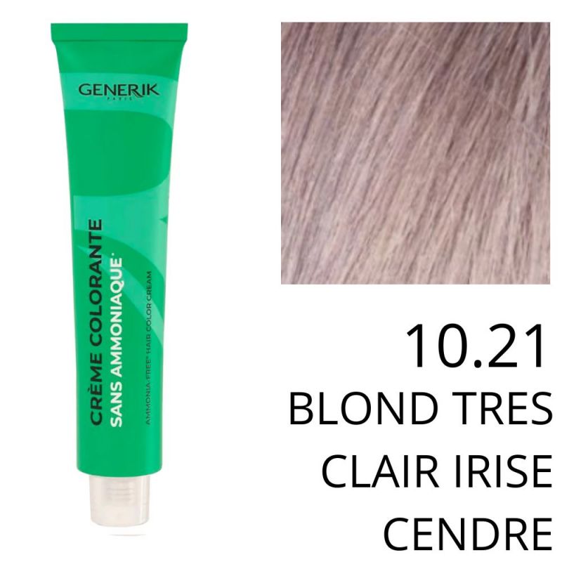 Coloration Generik sans ammoniaque 10.21 Blond très clair irisé cendré