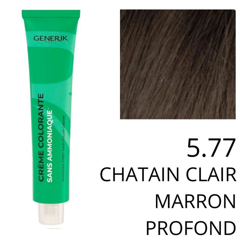 Coloration Generik sans ammoniaque 5,77 Châtain clair marron profond