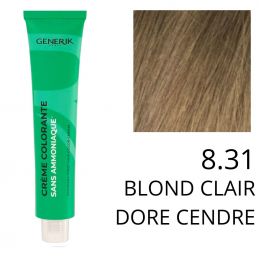 Coloration Generik sans ammoniaque 8,31Blond clair doré cendré