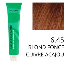 Coloration Generik sans ammoniaque 6,45Blond foncé cuivré acajou