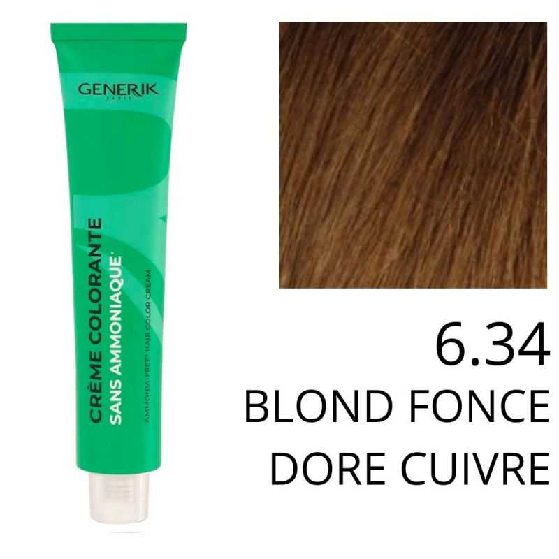 Coloration Generik sans ammoniaque 6,34Blond foncé doré cuivré