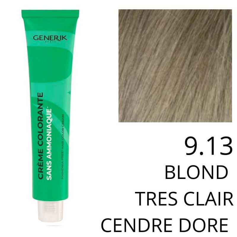 Coloration Generik sans ammoniaque 9,13Blond très clair cendré doré