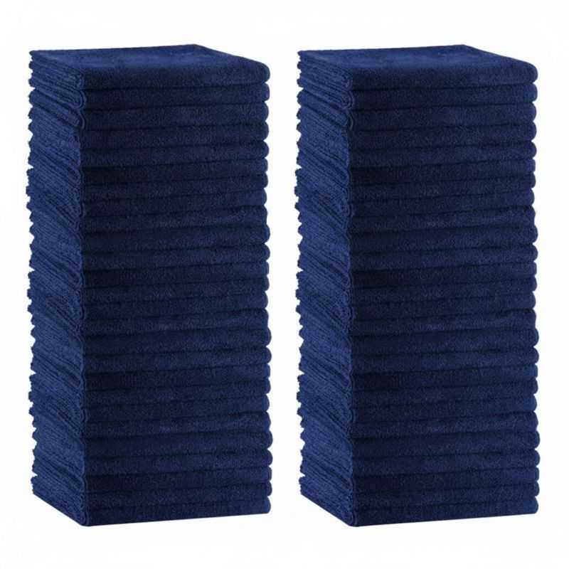 50 x Serviette coiffure microfibre bleu royal