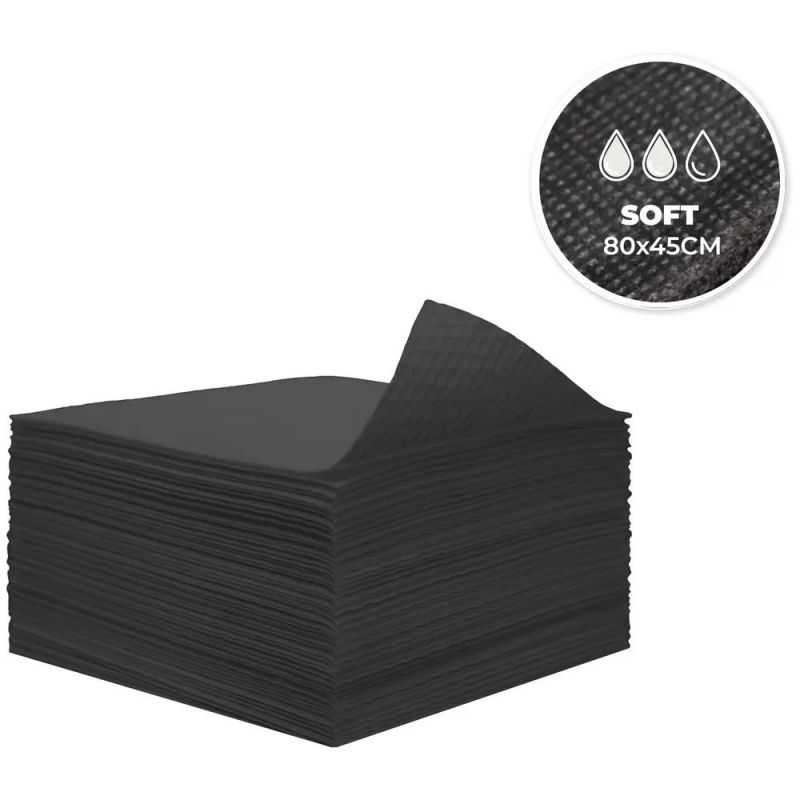 30 Serviettes jetables noires 80x45 soft coiffure esthétique 30 Serviettes jetables noires 80x45 soft coiffure esthétique