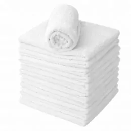 Serviette de coiffure blanche 100% coton - Lot de 12 - 50x80