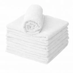 Serviette éponge coiffure blanche 100% coton - Lot de 6 - 50x90