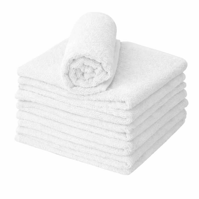 Serviette éponge coiffure blanche 100% coton - Lot de 6 - 50x90