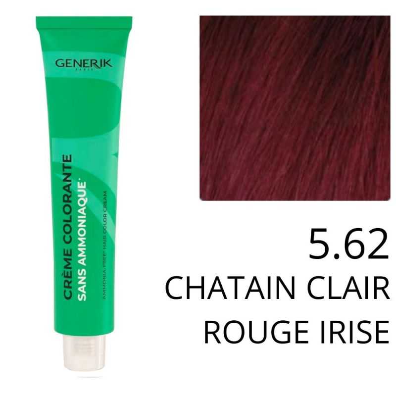 Coloration Generik sans ammoniaque 5,62 Chatain clair rouge irisé