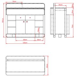 Comptoir de réception Erin avec vitrine led et poste caisse intégré