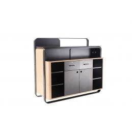 Comptoir de caisse Erin avec vitrine led pour salon de coiffure