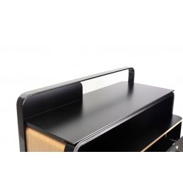 Meuble caisse accueil Erin avec vitrine led pour encaissement salon