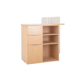 Meuble accueil salon Cora avec présentoir client et rangement sécurisé