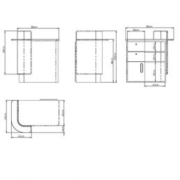 Comptoir d’accueil Cora avec rangement sécurisé