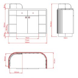 Comptoir d’accueil professionnel PAM bois noir avec espace réception optimisé