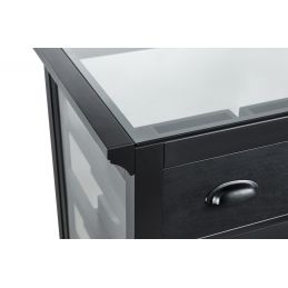 Comptoir accueil avec vitrine et espace de rangement structuré Reno