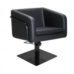 Fauteuil coiffure professionnel Egan avec pied carré inox noir