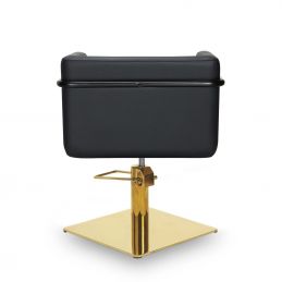 Fauteuil coiffeur professionnel Egan avec pied carré inox doré Fauteuil coiffeur professionnel Egan avec pied carré inox doré