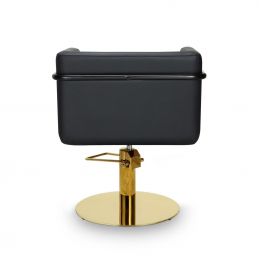 Fauteuil coiffeur professionnel Egan avec pied rond inox doré