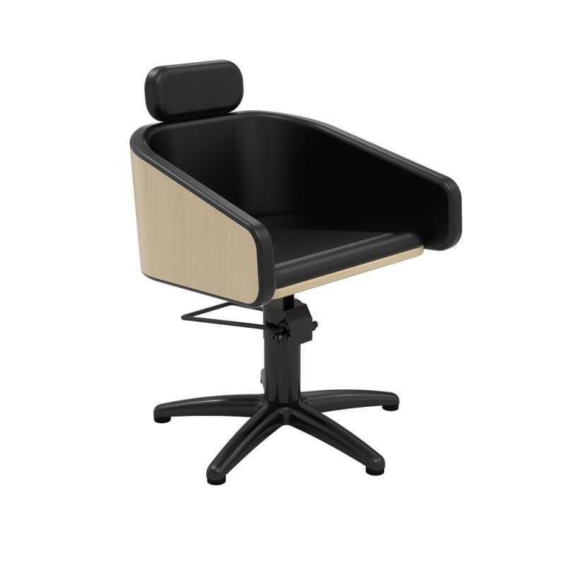 Fauteuil de coiffure Alya base étoile inox noir confort ergonomique