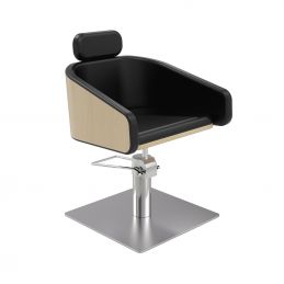Fauteuil de coiffure Alya base carrée inox ergonomique professionnel
