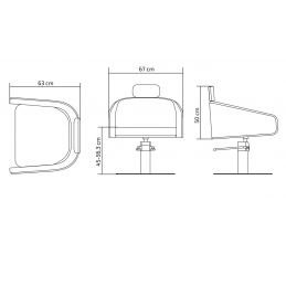 Fauteuil coiffure Alya base étoile inox noir confort ergonomique