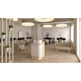 Bac à shampoing Yannik beige professionnel avec repose-pieds motorisé et poste lavage optimisé Bac à shampoing Yannik beige professionnel avec repose-pieds motorisé et poste lavage optimisé