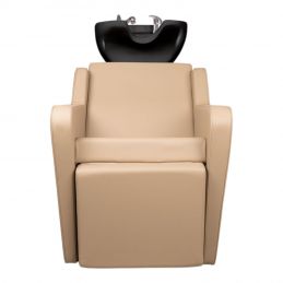 Bac à shampoing coiffure Yannik beige électrique avec siège réglable et ergonomie professionnelle Bac à shampoing coiffure Yannik beige électrique avec siège réglable et ergonomie professionnelle