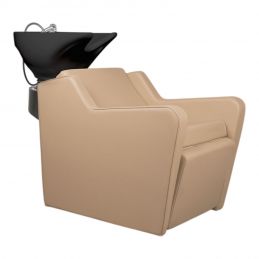 Bac à shampoing Yannik beige électrique avec vasque noire pour salon de coiffure Bac à shampoing Yannik beige électrique avec vasque noire pour salon de coiffure