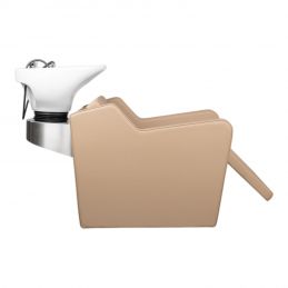 Bac à shampoing Yannik beige professionnel avec repose-pieds motorisé et poste lavage optimisé Bac à shampoing Yannik beige professionnel avec repose-pieds motorisé et poste lavage optimisé