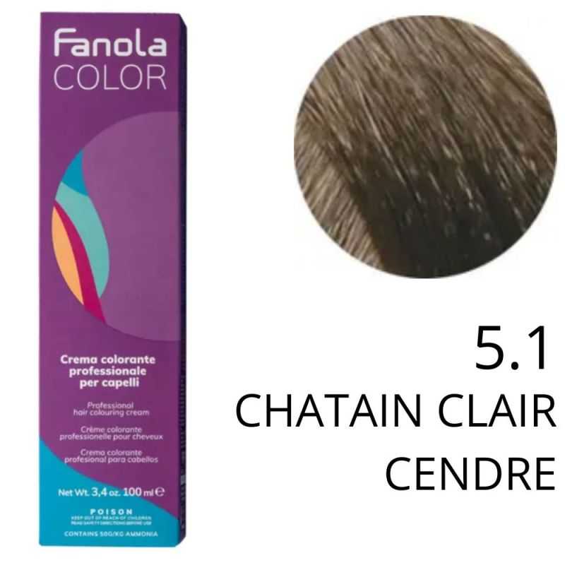 Coloration Fanola 5.1 Chatain clair cendré