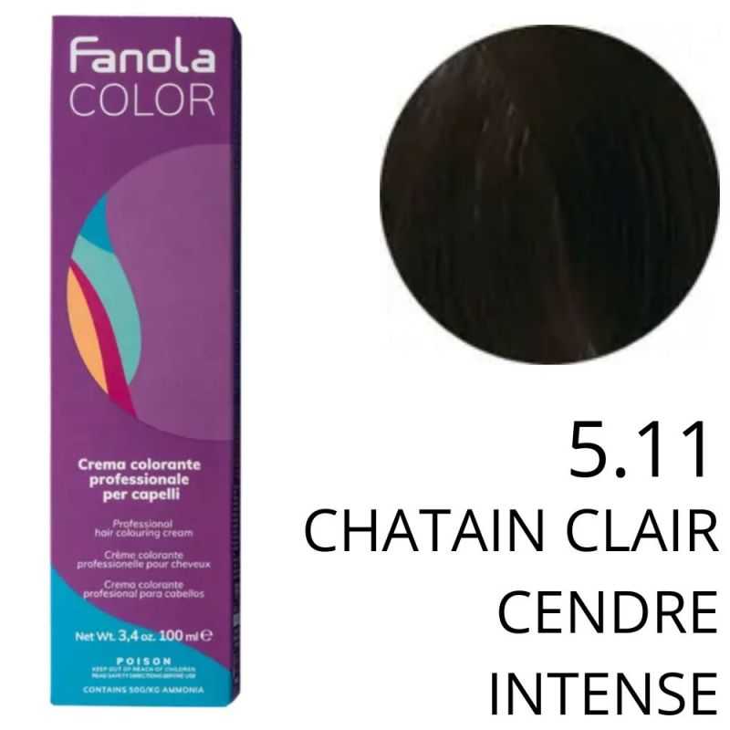 Coloration Fanola 5.11 Chatain clair cendré intense