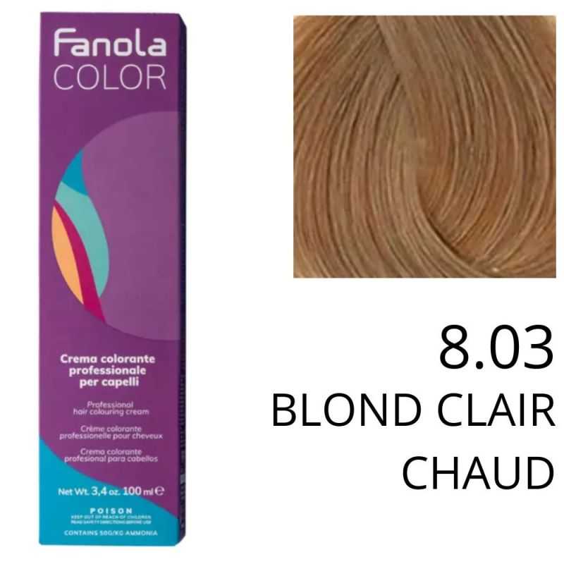 Coloration Fanola 8.03 Blond clair chaud