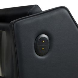 Bac à shampoing Yannik professionnel avec repose-pieds électrique et vasque blanche