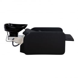 Bac de lavage Charls ergonomique 2 moteurs avec céramique inclinable et vasque noire